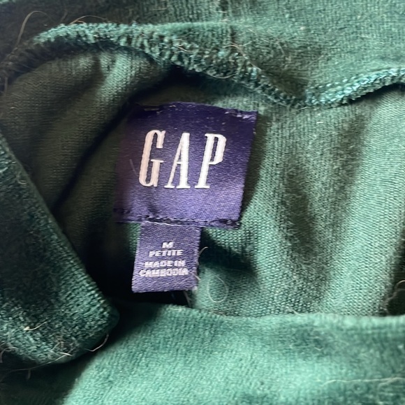 GAP velour green mock neck body suit Medium Petite - Picture 5 of 6